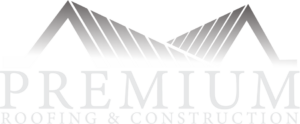 Premium Roofing & Construction company logo displayed on white background